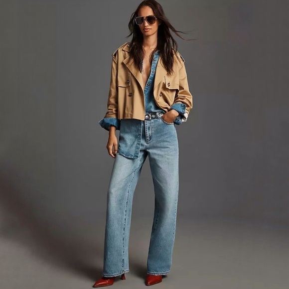 NWT ROLLA’S Kate Baggy 90s Blue Jean Mid Rise Relaxed Straight Rigid Denim 25 - Picture 1 of 16